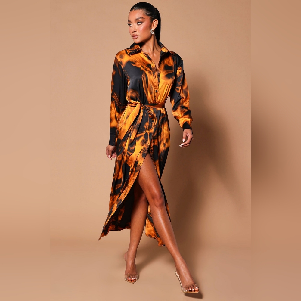 Fashion nova luxe button down dress